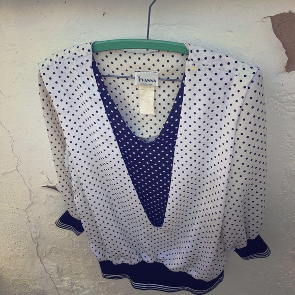 Vintage 80’s 2 tone blouse - Picture 1 of 5